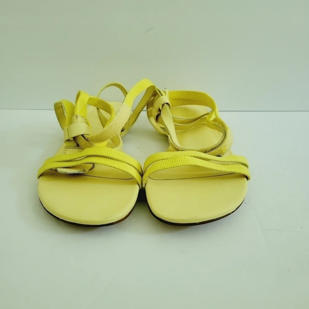 NEW Rebecca Allen Yellow Flat Two Strap Sandal